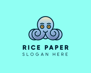 Happy Marine Octopus logo design