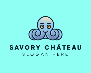 Happy Marine Octopus logo design