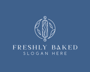 Baking Rolling Pin Leaf logo design