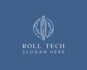 Baking Rolling Pin Leaf logo design