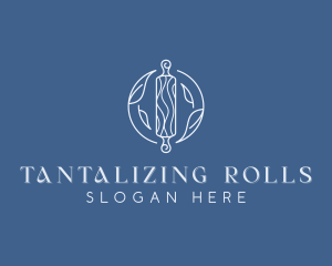 Baking Rolling Pin Leaf logo design