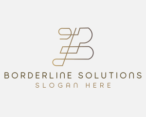 Geometric Line Letter B logo design