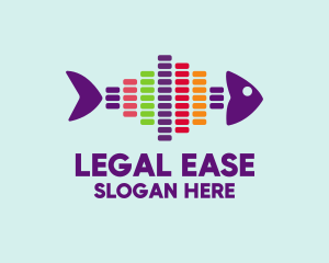 Colorful Audio Fish Logo