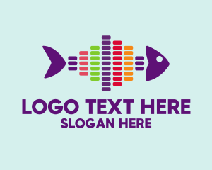 Color - Colorful Audio Fish logo design