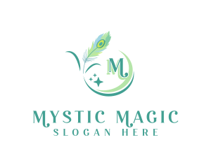 Mystical Peacock Quill logo design