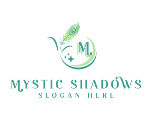 Mystical Peacock Quill logo design