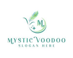 Mystical Peacock Quill logo design