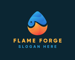 Droplet Water Flame logo design