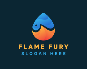 Droplet Water Flame logo design