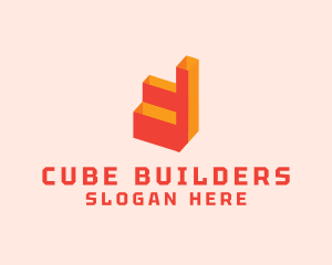 3D Contractor Builder logo design