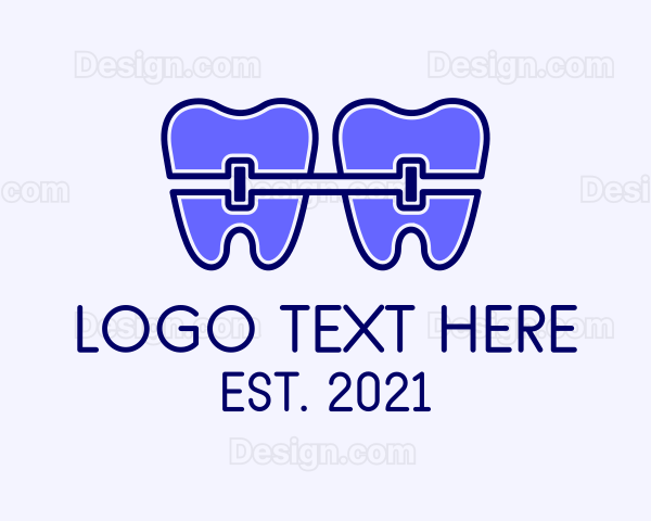 Blue Dental Braces Logo