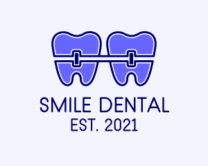 Blue Dental Braces  logo design