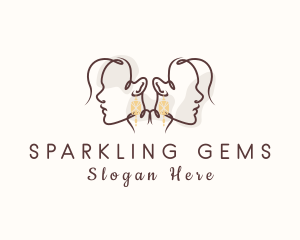 Fashion Woman Earrings logo design