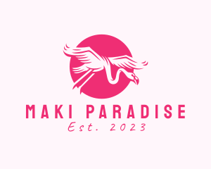 Flying Flamingo Safari logo design