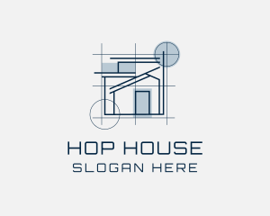 House Architectural Construction logo design