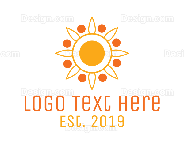 Modern Sun Flower Outline Logo