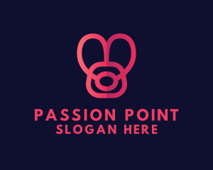 Heart Bunny Monoline logo design