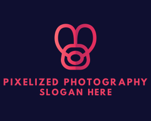 Heart Bunny Monoline logo design