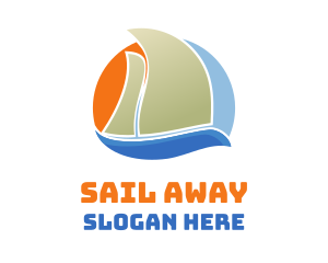 Colorful Sail Boat logo design