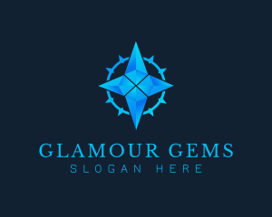 Diamond Crystal Compass logo design