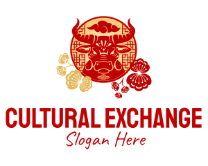 Ox Head Chinese Zodiac logo