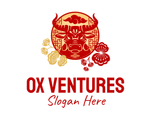 Ox Head Chinese Zodiac logo design