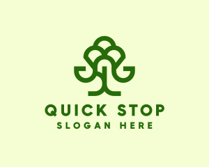 Green Forest Tree  Logo