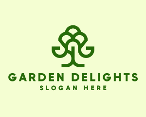 Green Forest Tree  logo design