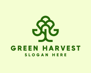 Green Forest Tree  logo design