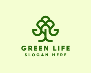 Green Forest Tree  logo design