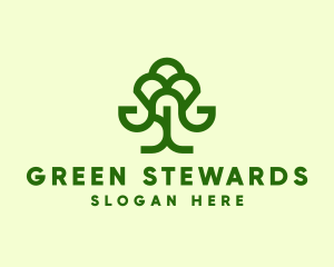 Green Forest Tree  logo design