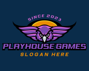 Flying Gaming Owl  logo design