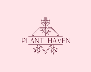 Diamond Floral Plant logo design