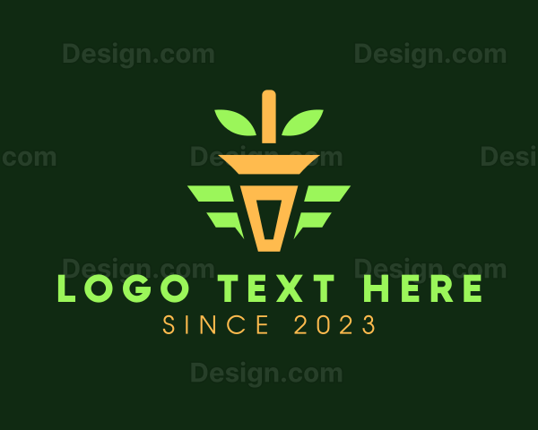 Potted Plant Carrot Logo