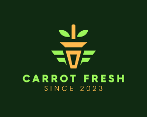 Potted Plant Carrot logo design