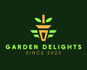 Potted Plant Carrot logo design