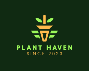 Potted Plant Carrot logo design