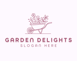 Garden Landscaper Wheelbarrow logo design