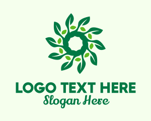 Green Plant Leaves Spiral  logo