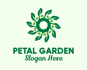 Green Plant Leaves Spiral  logo design