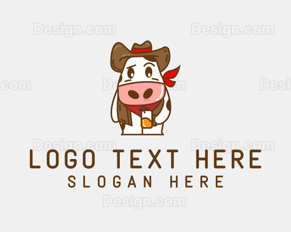 Cute Cow Mascot Logo