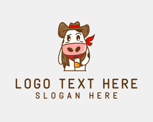 Cute Cow Mascot logo