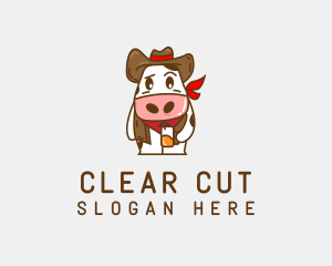 Cute Cow Mascot logo design