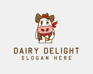 Cute Cow Mascot logo design