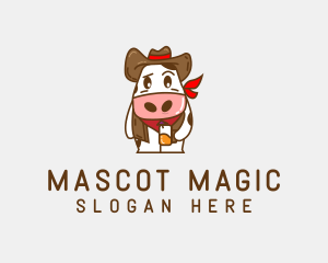 Cute Cow Mascot logo