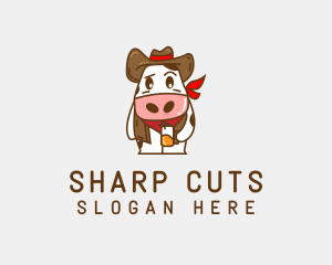 Cute Cow Mascot logo design