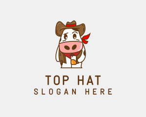 Cute Cow Mascot logo design