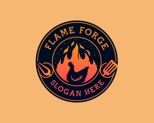 Roast Grill Chicken logo design