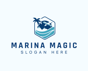 Airplane Vacation Sea logo design