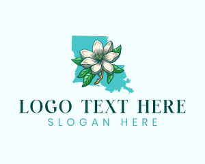 Louisiana Magnolia Flower logo